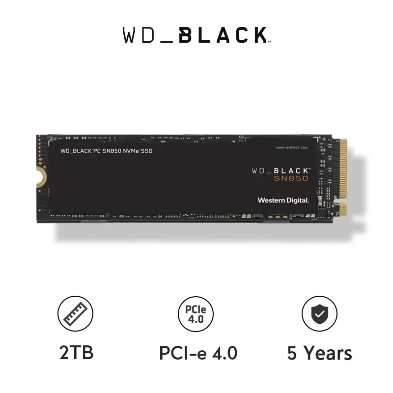 Акция! Внутренний твердотельный накопитель Western Digital 1 ТБ WD_BLACK SN850 PCIe 4 0 Gen4 technology 1T