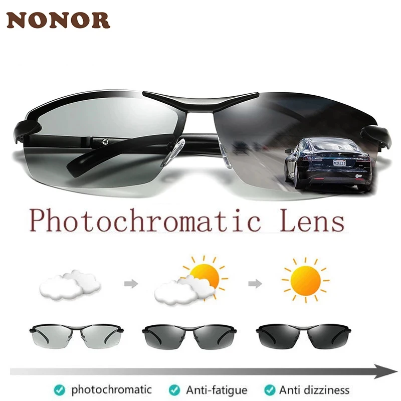 NONOR Polarized Photochromic Sunglasses Mens Driving Glasses Discoloration Eyewear Anti Glare UV400 Glasses Sport Glasses Oculos
NONOR Polarized Photochromic Sunglasses Mens Driving Glasses Discoloration Eyewear Anti Glare UV400 Glasses Sport Glasses Oculos