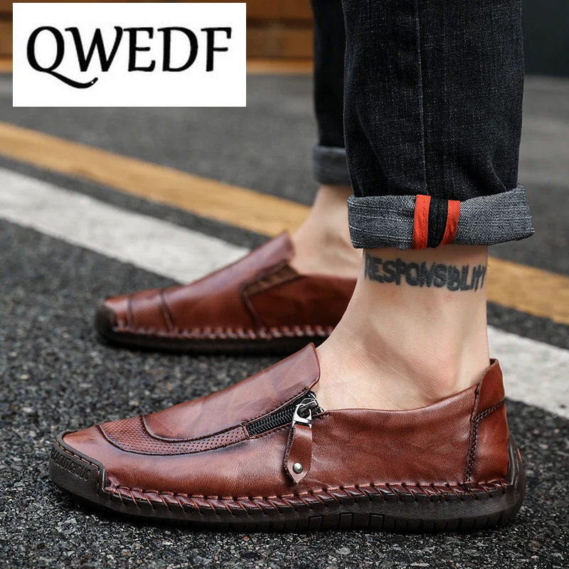 QWEDF High Quality Genuine Leather Men Casual Shoes Italian Loafers Soft Moccasins Men Flats Comfy Driving Boat Shoes GA-26
QWEDF High Quality Genuine Leather Men Casual Shoes Italian Loafers Soft Moccasins Men Flats Comfy Driving Boat Shoes GA-26