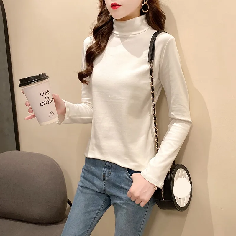 Elegant Women Shirt 2021 Spring Autumn New Women Long Sleeve Blouse White T-Shirt Solid Casual Shirts Turtleneck Lady Blouse
Elegant Women Shirt 2021 Spring Autumn New Women Long Sleeve Blouse White T-Shirt Solid Casual Shirts Turtleneck Lady Blouse