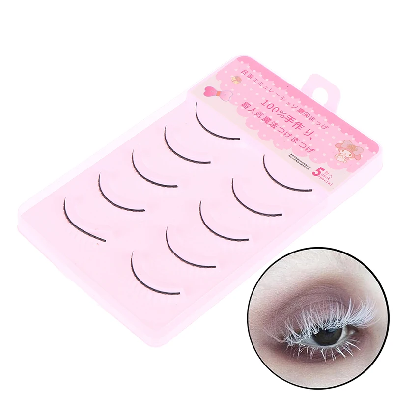 Накладные ресницы белого цвета, длинные пушистые, 5 пар 
Накладные ресницы белого цвета, длинные пушистые, 5 пар