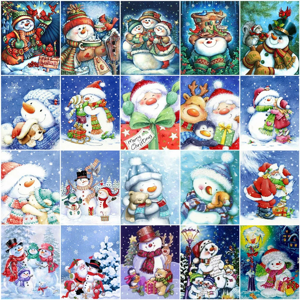 HUACAN Full Square Diamond Painting Christmas Rhinestone Of Picture Cross Stitch Winter Diamond Embroidery Snowman Decoration
HUACAN Full Square Diamond Painting Christmas Rhinestone Of Picture Cross Stitch Winter Diamond Embroidery Snowman Decoration