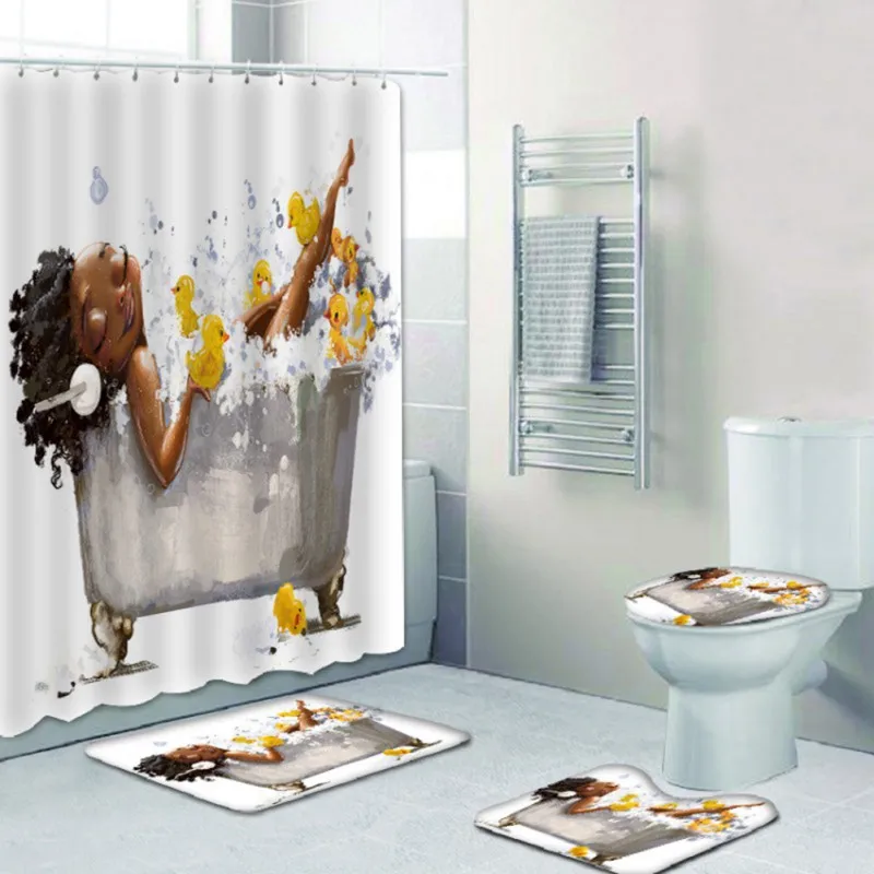 3D Home Furnishing Happy Shower Bathroom Products Personalized Printing Shower Curtain Bathroom Floor Mat Base Mat Toilet Mat 
3D Home Furnishing Happy Shower Bathroom Products Personalized Printing Shower Curtain Bathroom Floor Mat Base Mat Toilet Mat