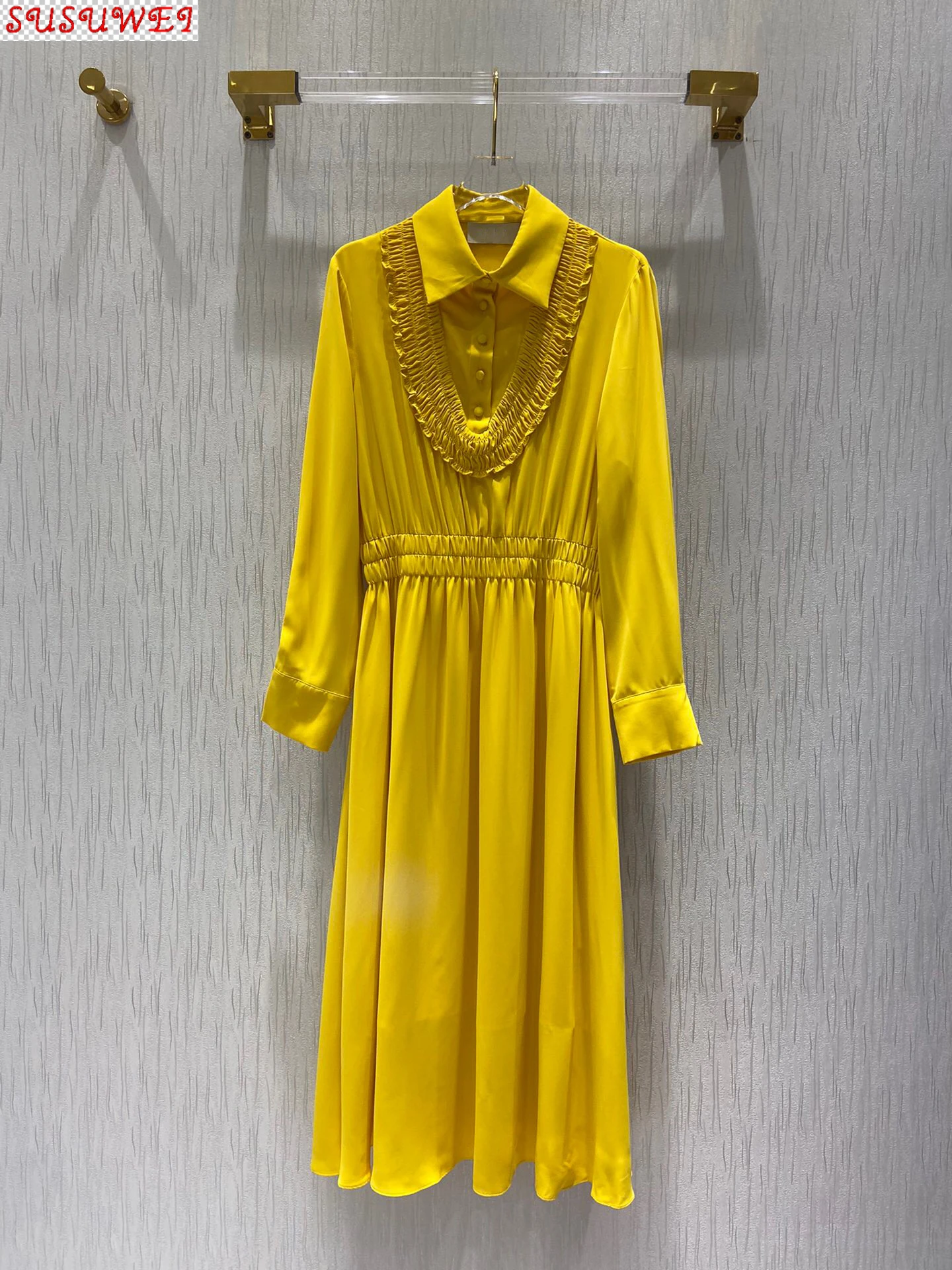 Long Sleeve Luxury Design 2021 Summer Collection Mid Calf Fit Flare Shirt Dress
Long Sleeve Luxury Design 2021 Summer Collection Mid Calf Fit Flare Shirt Dress