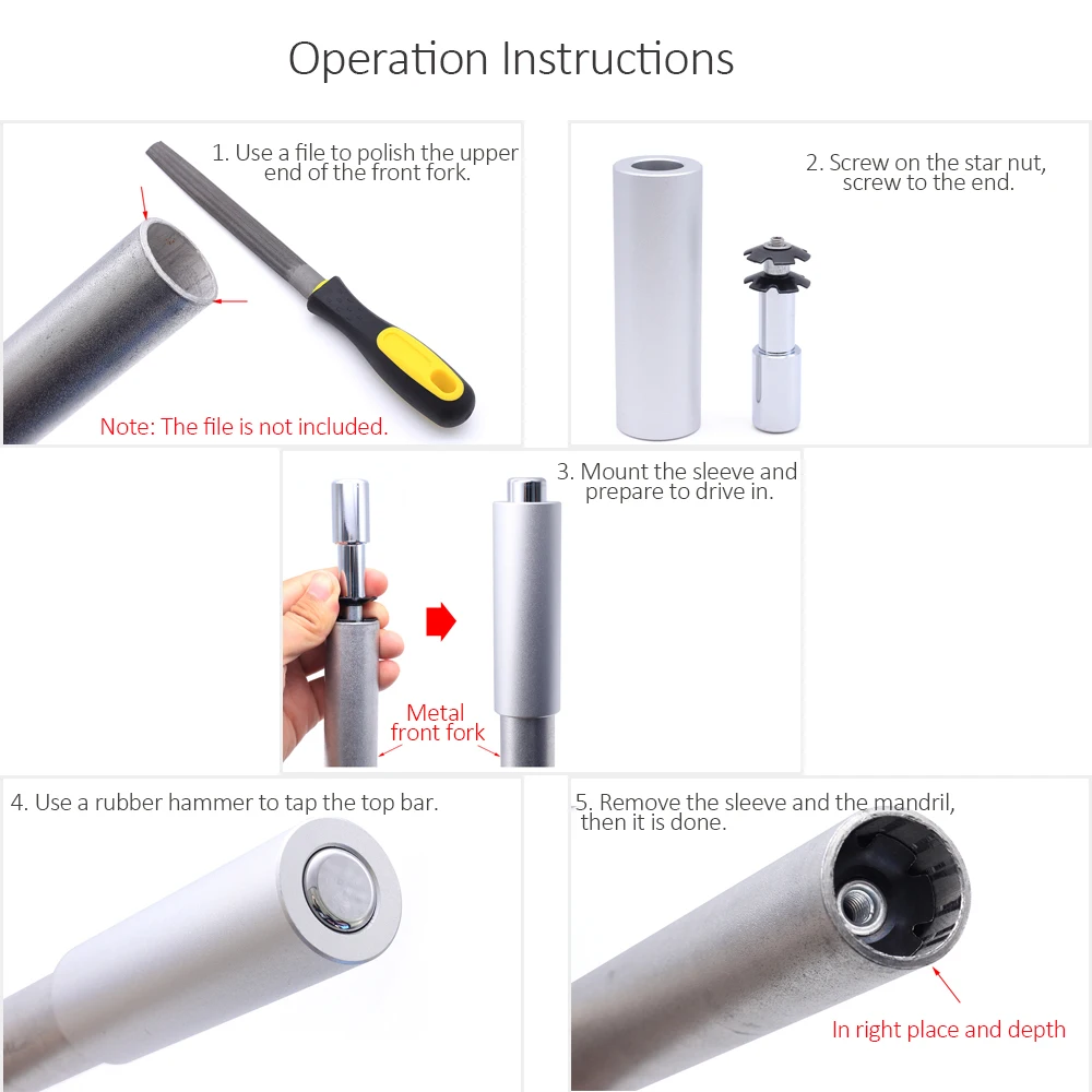 Bike Bicycle Fork Installer Headset Driver Tool Bicycle-Fork Perfeclan Bike Headset Star Nut Installer Setter Insert Tube
Bike Bicycle Fork Installer Headset Driver Tool Bicycle-Fork Perfeclan Bike Headset Star Nut Installer Setter Insert Tube