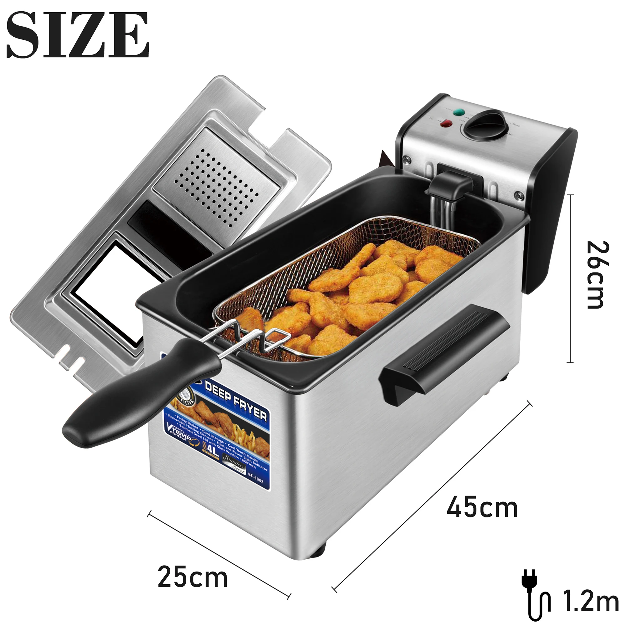Electric Deep Fryer French Frie Frying Machine Oven Hot Pot Fried Chicken Grill Adjustable Thermostat Kitchen Cooking Sonifer
Electric Deep Fryer French Frie Frying Machine Oven Hot Pot Fried Chicken Grill Adjustable Thermostat Kitchen Cooking Sonifer