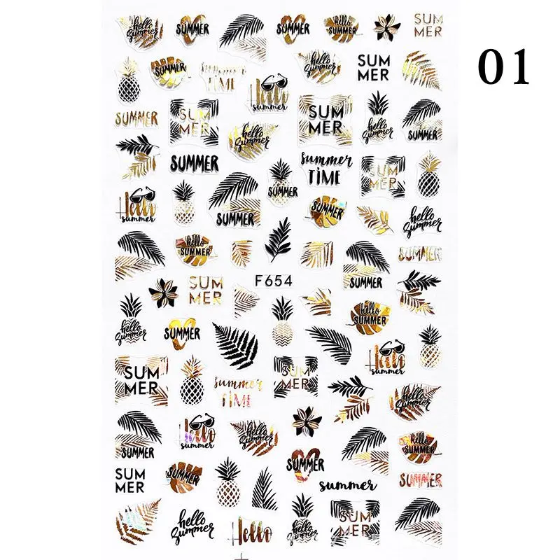 1 Sheet Laser Nail Stickers Leaf Leaves Flower Gold Silver Nails Decoration 3D DIY Decal Transfer Slider Nail Beauty Accessories
1 Sheet Laser Nail Stickers Leaf Leaves Flower Gold Silver Nails Decoration 3D DIY Decal Transfer Slider Nail Beauty Accessories