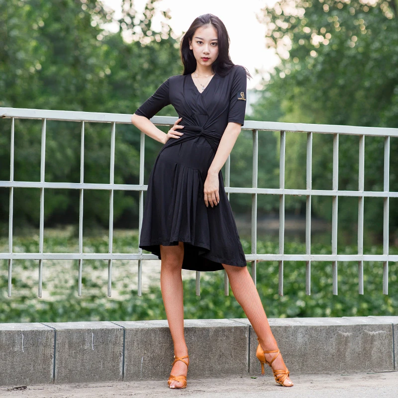 Black Latin Dance Dress Women Mid-sleeve Tango Salsa Cha Cha Samba Rumba Ballroom Practice Wear Modal Training Outfit DF1721
Black Latin Dance Dress Women Mid-sleeve Tango Salsa Cha Cha Samba Rumba Ballroom Practice Wear Modal Training Outfit DF1721