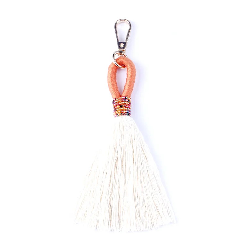 Handmade Seed Beads Wrapped Macrame Long Tassel Key Chains for Women Bag Pendant Drops Key Rings Daily Gift
Handmade Seed Beads Wrapped Macrame Long Tassel Key Chains for Women Bag Pendant Drops Key Rings Daily Gift
