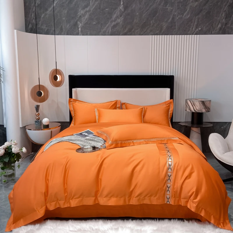 800TC Egyptian Cotton Bedding Set Orange Bed Linens Bed Cover Bedsheet Queen King Size Bedsheet Pillowcase
800TC Egyptian Cotton Bedding Set Orange Bed Linens Bed Cover Bedsheet Queen King Size Bedsheet Pillowcase