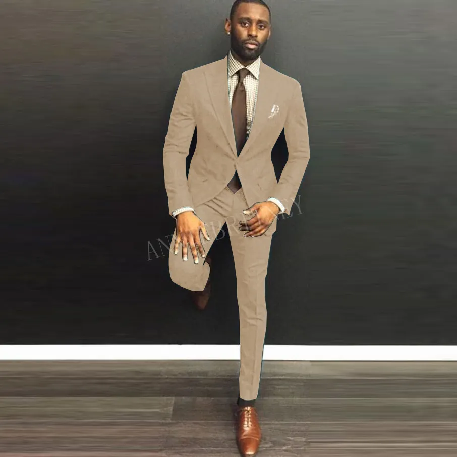 2020 New Designs Men Suits 2 Pieces Beige Men's Wedding Suit Tailored Plus Size Blazer Groom Marriage Tuxedo Jacket with Pants
2020 New Designs Men Suits 2 Pieces Beige Men's Wedding Suit Tailored Plus Size Blazer Groom Marriage Tuxedo Jacket with Pants
