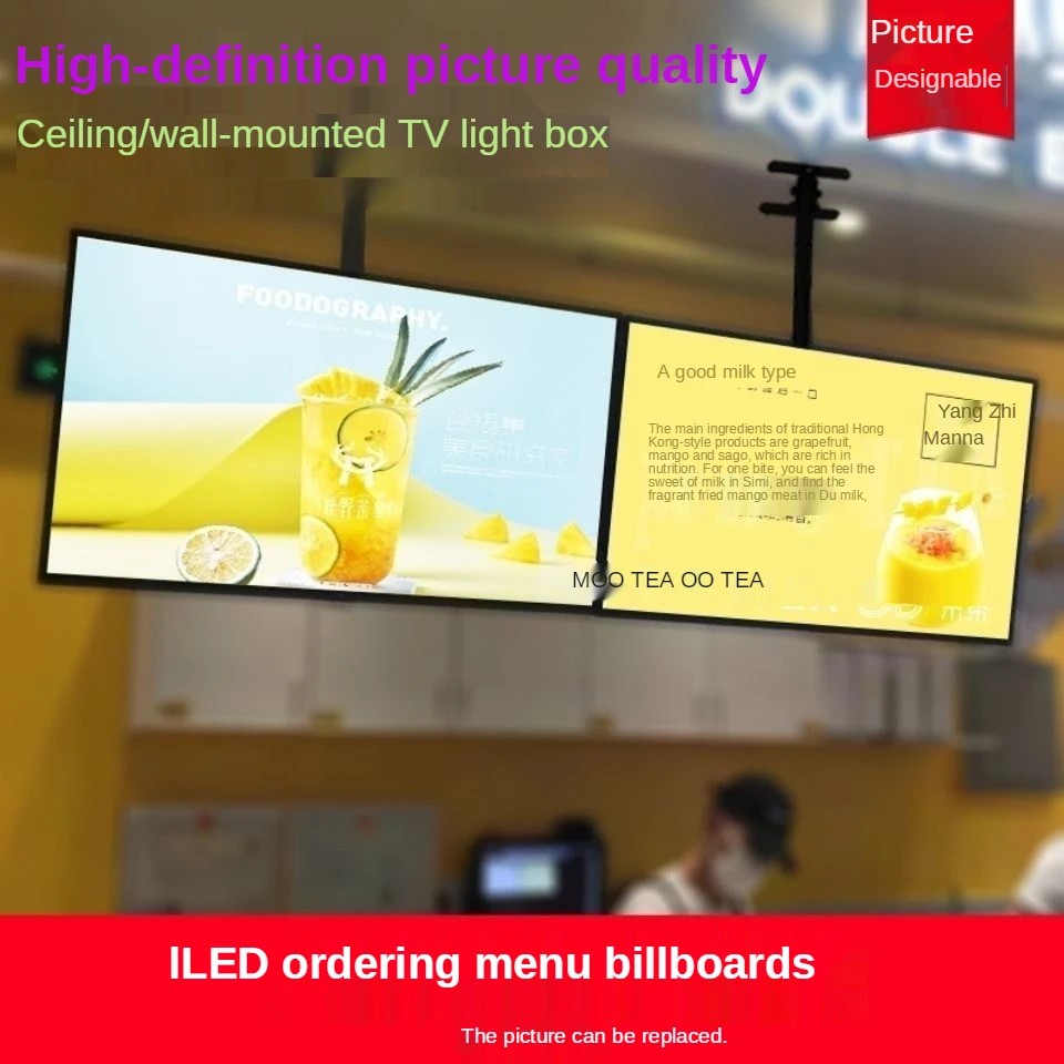 

Ultra-thin TV light box LED ordering menu display sign hanging hanging billboard display hanging marketing and advertising menu