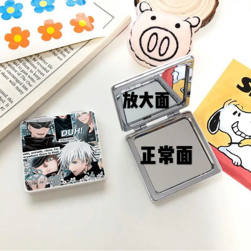 Мини-зеркало складное двустороннее портативное с рисунком аниме juютсу Kaisen Gojo Satoru