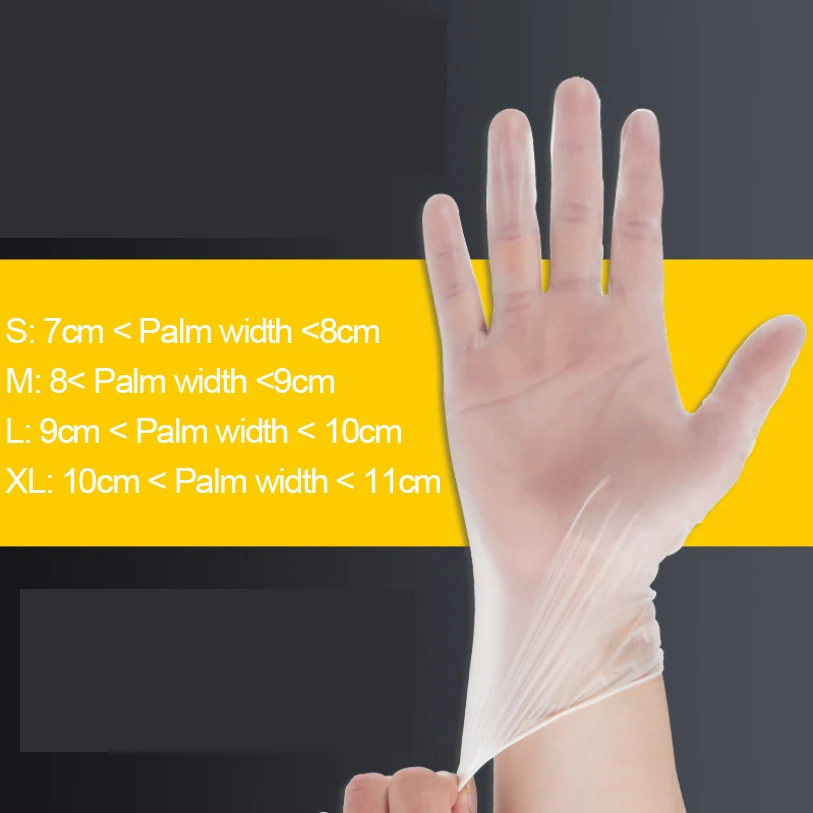 

Clear Disposable Gloves PVC Anti-static Plastic Gloves For BBQ Food Cleaning Cooking Restaurant Kitchen Accessories