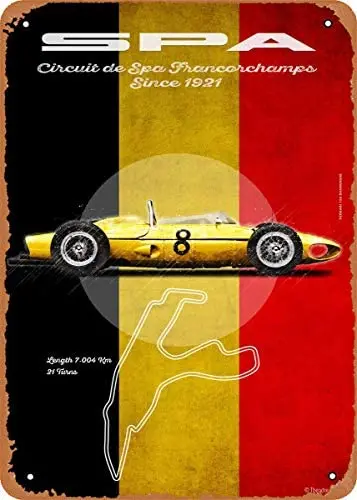 Fanzi винтажный вид металлический знак racetrack Spa винтажный 8 "X12" Оловянная пластина Настенный декор
Fanzi винтажный вид металлический знак racetrack Spa винтажный 8 "X12" Оловянная пластина Настенный декор