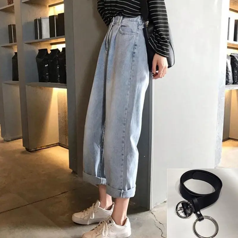 High waist jeans women's spring and summer 2021 loose elastic straight pants show thin Korean student light color new waist
High waist jeans women's spring and summer 2021 loose elastic straight pants show thin Korean student light color new waist