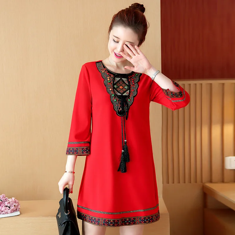 Vestido O-neck 2020 Embroidery Vintage Red Plus Size Clothing Tassel Summer Dress Women Party Dresses FYY506
Vestido O-neck 2020 Embroidery Vintage Red Plus Size Clothing Tassel Summer Dress Women Party Dresses FYY506