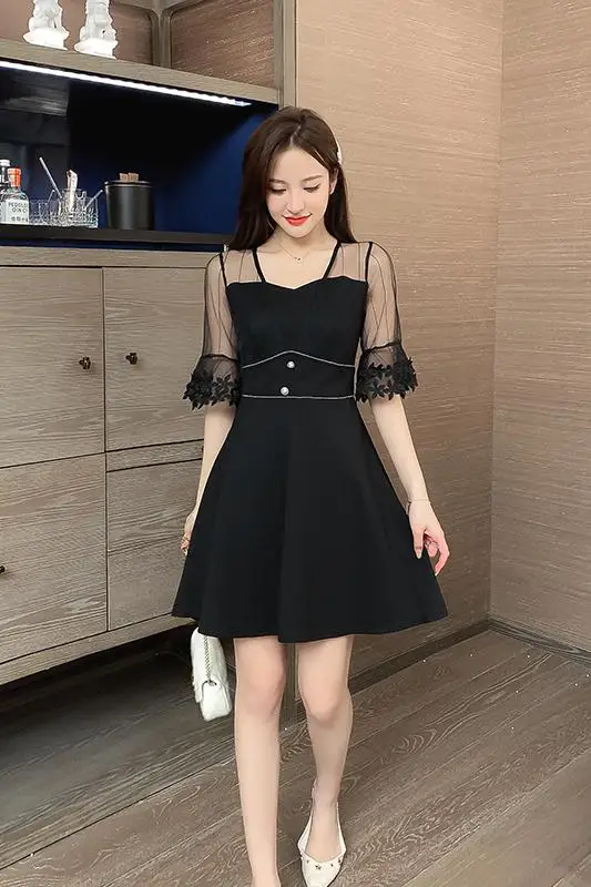 COIGARSAM Sexy Women one-piece dress korean New Summer Fashion Dresses Black 8607
COIGARSAM Sexy Women one-piece dress korean New Summer Fashion Dresses Black 8607