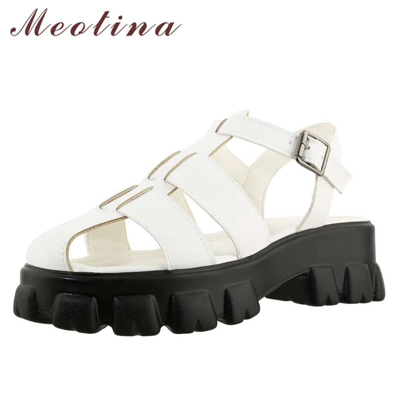 Meotina Women Sandals Gladiator Shoes Round Toe Platform Thick High Heel Sandals Summer Buckle Strap Ladies Footwear Black 46
Meotina Women Sandals Gladiator Shoes Round Toe Platform Thick High Heel Sandals Summer Buckle Strap Ladies Footwear Black 46