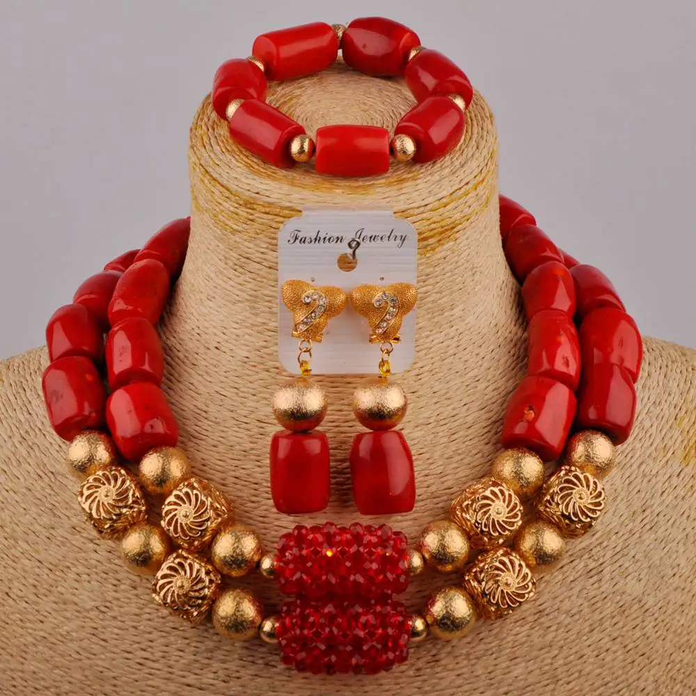 Красный нигерийский коралловый бисер Африканский Свадебный комплект ювелирных изделий женский костюм ожерелье свадебные ювелирные наборы
Красный нигерийский коралловый бисер Африканский Свадебный комплект ювелирных изделий женский костюм ожерелье свадебные ювелирные наборы