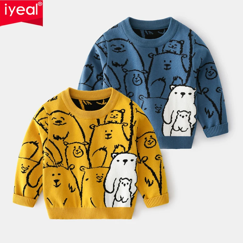 

IYEAL Baby Sweater Boys Girls Sweaters Cardigans Autumn Causal Toddler Long Sleeves Knitwear Jackets Winter Children Knit Tops