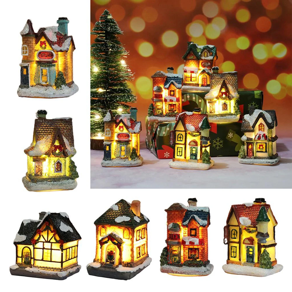 Merry Christmas Hut LED Lights Pendants Christmas Tree Decorations Resin Luminous Village Figurines For Home Xmas New Year Gift
Merry Christmas Hut LED Lights Pendants Christmas Tree Decorations Resin Luminous Village Figurines For Home Xmas New Year Gift
