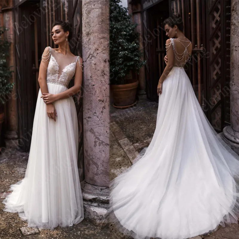 Элегантные свадебные платья а-силуэта в стиле бохо, свадебные платья, свадебные платья до пола с искусственным бисером, платье невесты 2021
Элегантные свадебные платья а-силуэта в стиле бохо, свадебные платья, свадебные платья до пола с искусственным бисером, платье невесты 2021