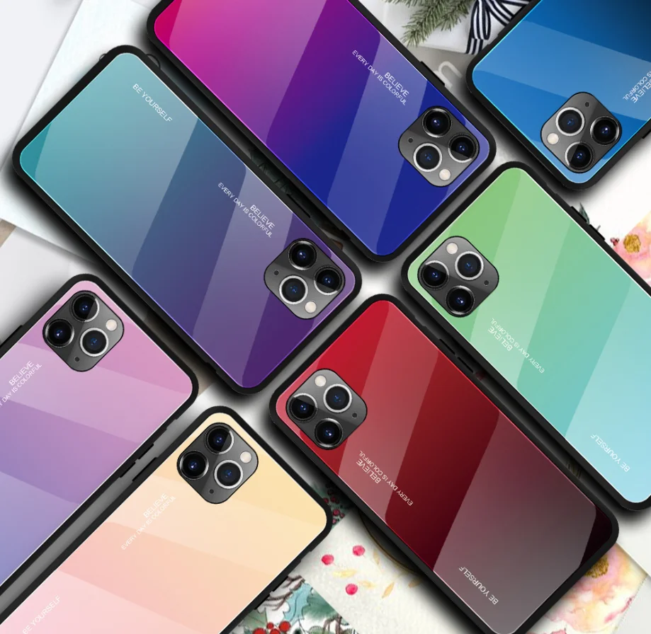100pcs Gradient Painted Case For iPhone 12 Case Tempered Glass Cover For iPhone 11 Pro Max Mini Case For iPhone X XS 7 8 6s Plus
100pcs Gradient Painted Case For iPhone 12 Case Tempered Glass Cover For iPhone 11 Pro Max Mini Case For iPhone X XS 7 8 6s Plus