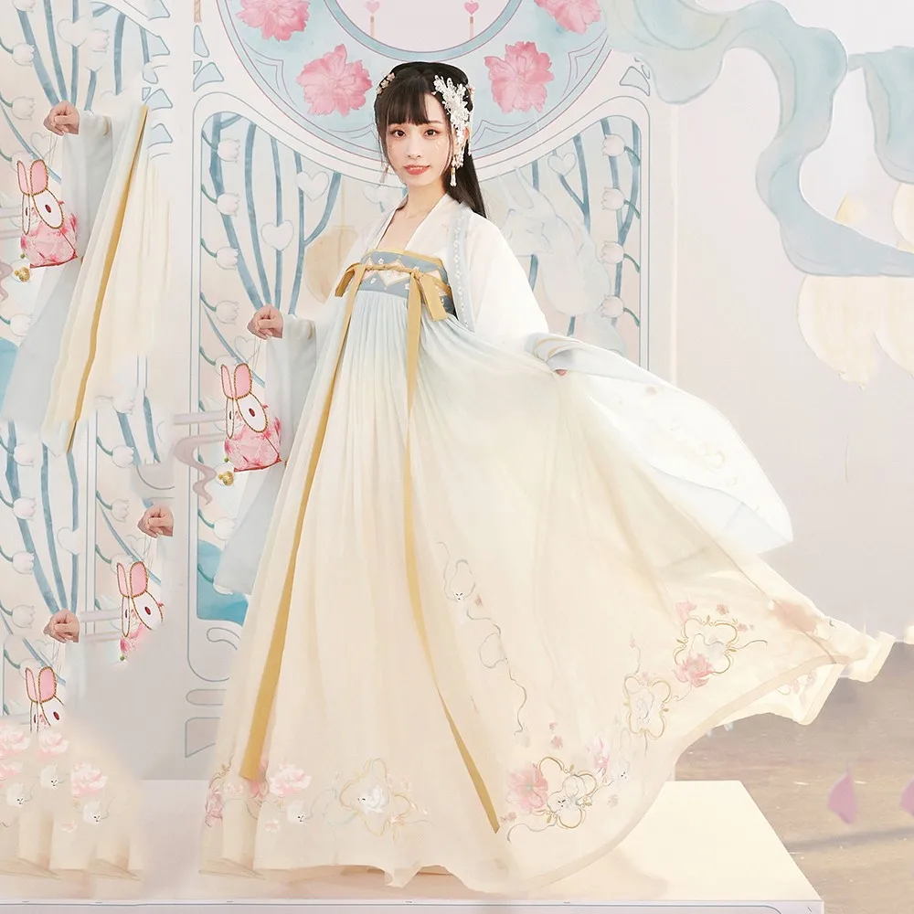 

2021 изысканная вышивка китайский костюм принцессы ханьфу для женщин Элегантная Китайская древняя и традиционная одежда для народных танцев