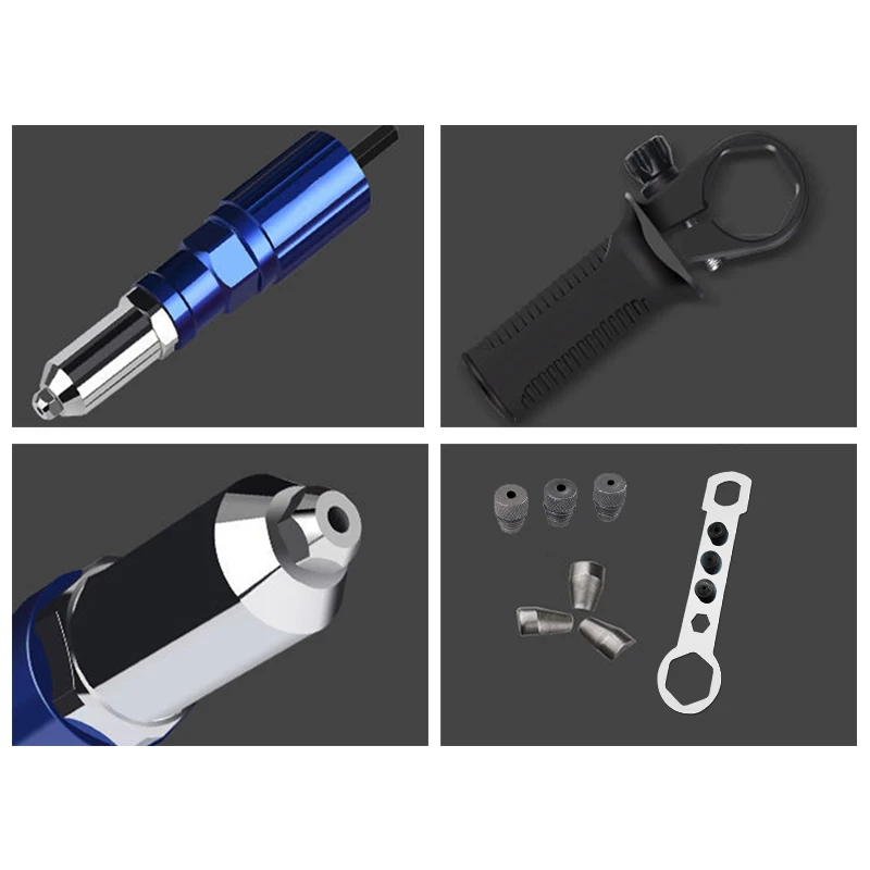 Electric Rivet Gun 2.4mm-4.8mm rivet nut gun drill adapter Cordless riveting tool Insert Nut Pull Rivet Tool
Electric Rivet Gun 2.4mm-4.8mm rivet nut gun drill adapter Cordless riveting tool Insert Nut Pull Rivet Tool