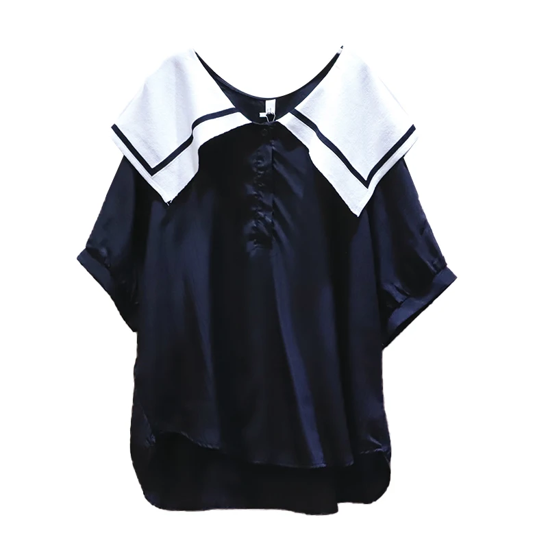 IEQJ Women T-shirt New Temperament Peter Pan Collar Collar Loose Size Half-sleeve Fashione Tide Summer 2021 3QA818
IEQJ Women T-shirt New Temperament Peter Pan Collar Collar Loose Size Half-sleeve Fashione Tide Summer 2021 3QA818