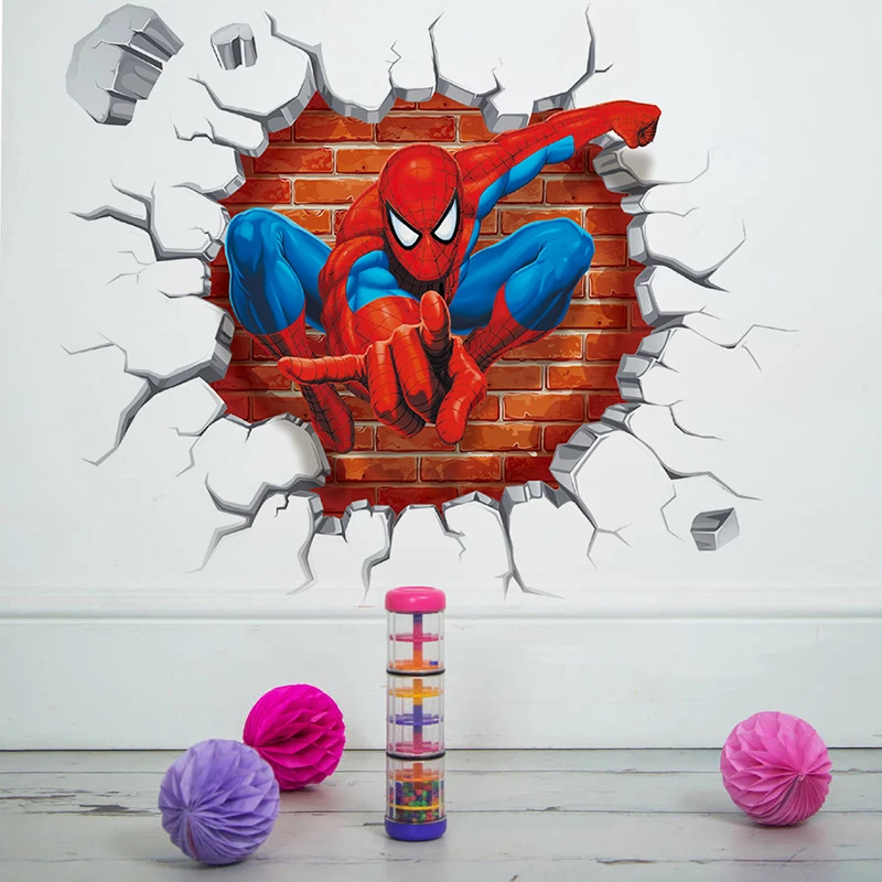 Marvel Spiderman 3Dview Wall Stickers For Kids Room Boys Gifts Bedroom Accessories Through Wall Decals Home Decor Mural
Marvel Spiderman 3Dview Wall Stickers For Kids Room Boys Gifts Bedroom Accessories Through Wall Decals Home Decor Mural