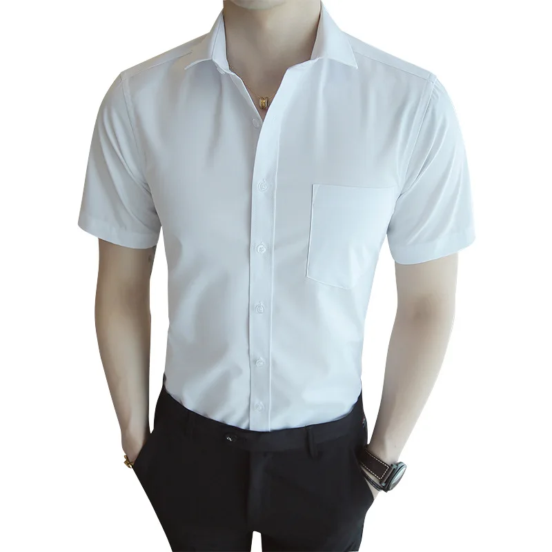 White Shirt Men's Summer Short-sleeved Pure White Work Business Professional Formal Shirt 2021 New Solid Camisas Para Hombre
White Shirt Men's Summer Short-sleeved Pure White Work Business Professional Formal Shirt 2021 New Solid Camisas Para Hombre