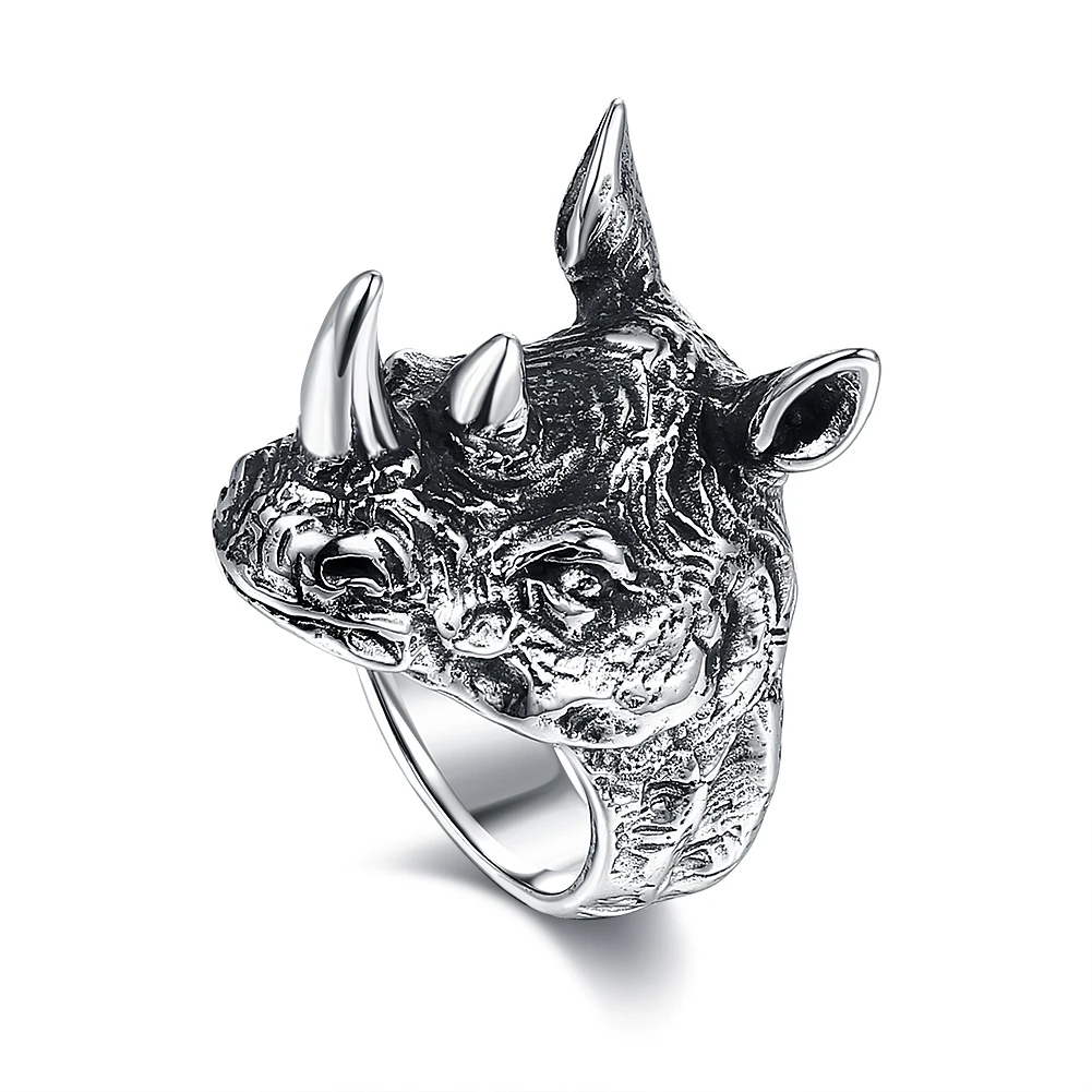 Punk Vintage Rhinoceros Head Animal Ring For Men Stainless Steel Prom Cool Men Finger Rings Best Friend Husband Fashion Jewelry
Punk Vintage Rhinoceros Head Animal Ring For Men Stainless Steel Prom Cool Men Finger Rings Best Friend Husband Fashion Jewelry