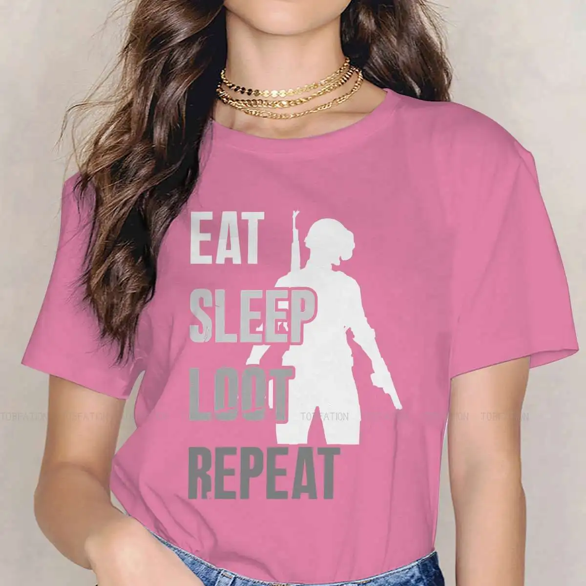 Футболка с надписью EAT SLEEP LOOT REPEAT Style для девочек PUBG Playerunknown's Battlegrounds, удобная графическая футболка
Футболка с надписью EAT SLEEP LOOT REPEAT Style для девочек PUBG Playerunknown's Battlegrounds, удобная графическая футболка