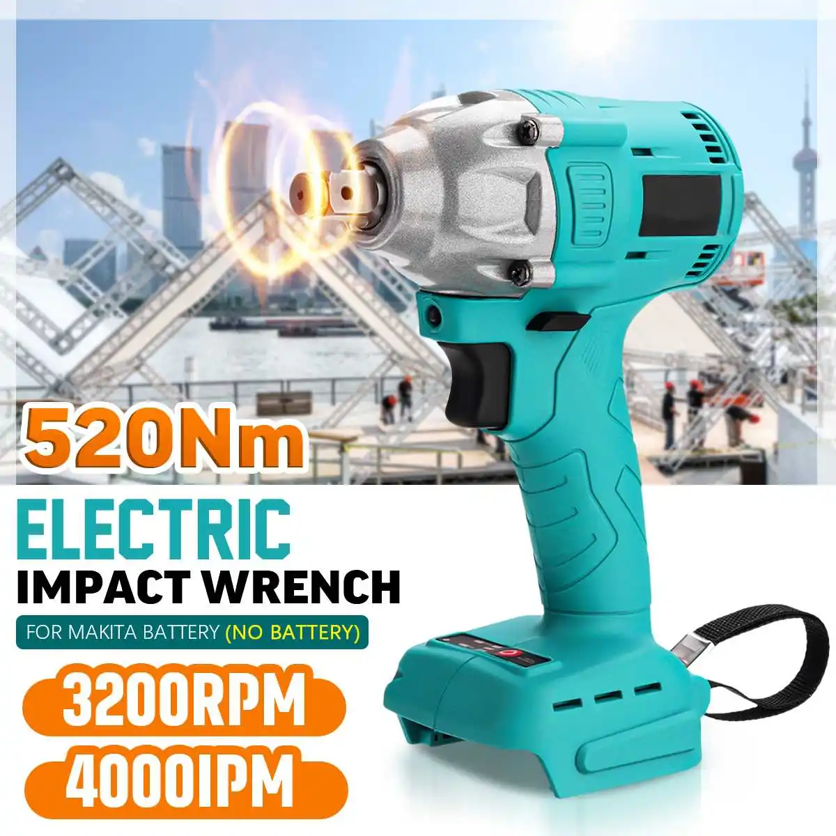 388VF Brushless Electric Screwdriver Cordless Impact Wrench 520N.m. Torque 1/2 inch Power Tools Li-ion Batery
388VF Brushless Electric Screwdriver Cordless Impact Wrench 520N.m. Torque 1/2 inch Power Tools Li-ion Batery