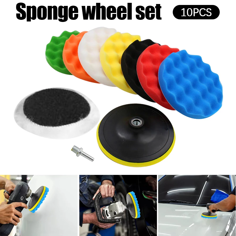 10pcs 5 inch Washable Sponge Polishing Buffing Waxing Pad Kit For Car Polisher Buffer With Drill Adapter Car Cleaning Tool
10pcs 5 inch Washable Sponge Polishing Buffing Waxing Pad Kit For Car Polisher Buffer With Drill Adapter Car Cleaning Tool