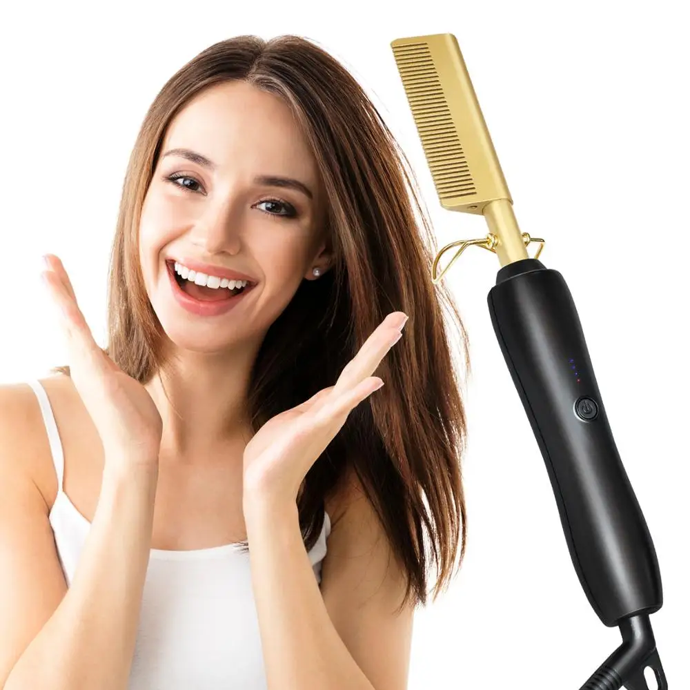 Electric Hot Comb Straightener curler High Heat Press Heat Comb Hair Straightening Brush Environmentally Friendly Titanium Alloy
Electric Hot Comb Straightener curler High Heat Press Heat Comb Hair Straightening Brush Environmentally Friendly Titanium Alloy