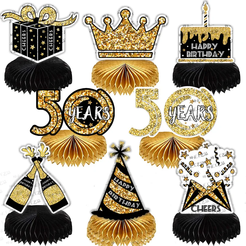 Black Gold Birthday Party Ball Decoration Honeycomb Paper Fan Desktop Ornaments Age Honeycomb Set
Black Gold Birthday Party Ball Decoration Honeycomb Paper Fan Desktop Ornaments Age Honeycomb Set