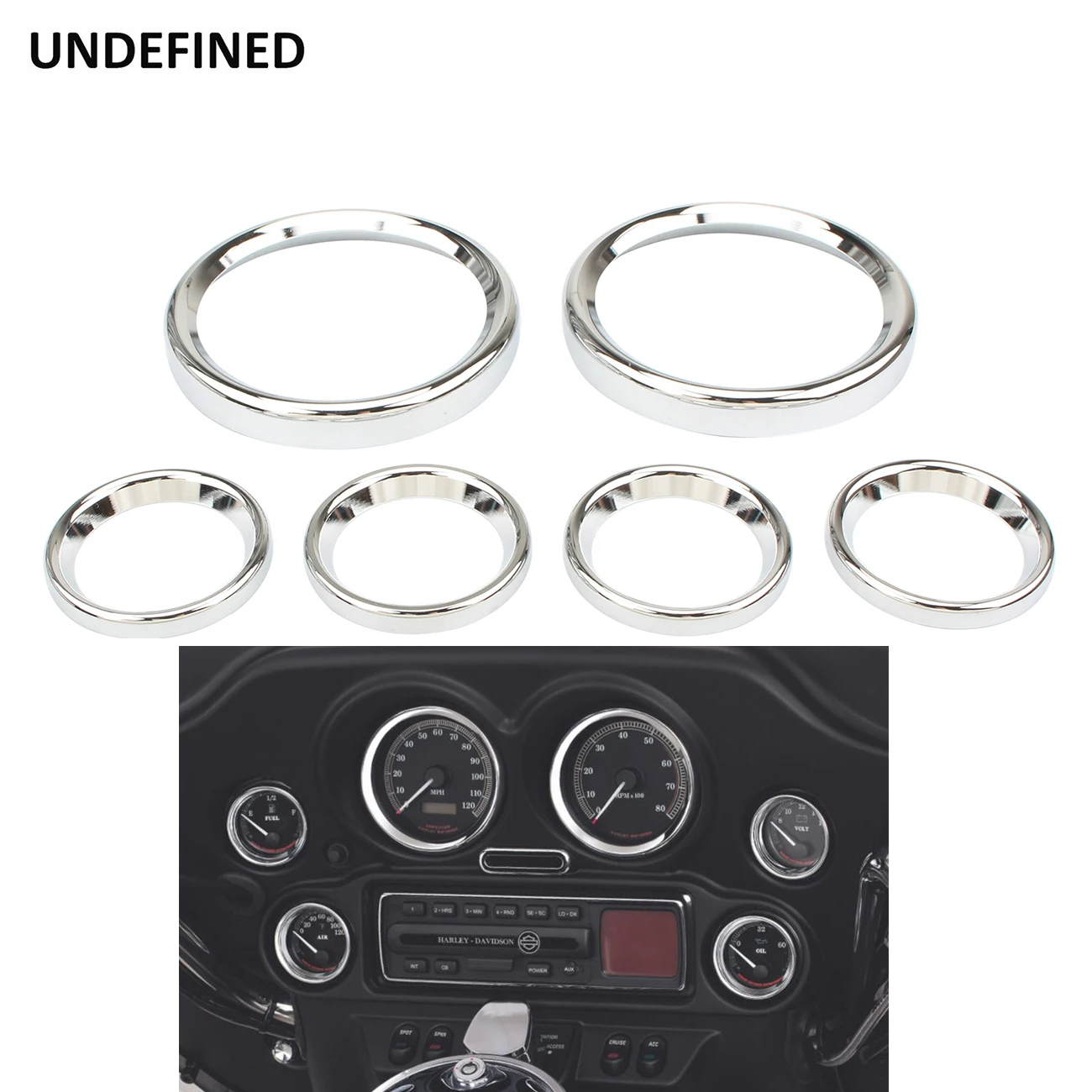 Motorcycle Speedometer Trim Gauge Bezel Cover Kit Instrument Rings for Harley Electra Glide Street Glide Tour Glide 1996-2013
Motorcycle Speedometer Trim Gauge Bezel Cover Kit Instrument Rings for Harley Electra Glide Street Glide Tour Glide 1996-2013