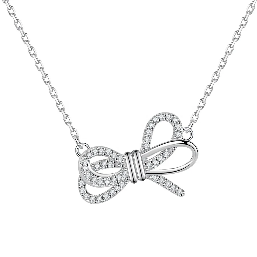 2021 New Fashion charm Jewelry 925 Sterling Silver White Gold Plated Bowknot Pendant Collarbone Chain Women Necklace
2021 New Fashion charm Jewelry 925 Sterling Silver White Gold Plated Bowknot Pendant Collarbone Chain Women Necklace