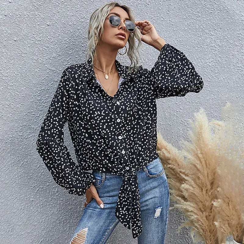 Fashion Puff Sleeve Blouse Women Spring Summer Single Breasted Bandage Chiffon Shirt Top Love Pattern Blouse For Women 2021 New
Fashion Puff Sleeve Blouse Women Spring Summer Single Breasted Bandage Chiffon Shirt Top Love Pattern Blouse For Women 2021 New
