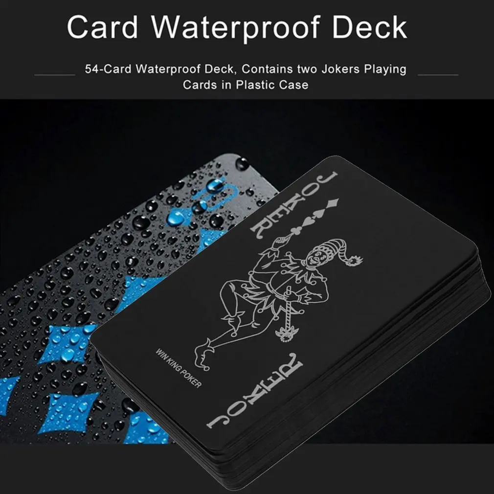 Fashion 54pcs/deck Poker Waterproof PVC Plastic Playing Cards Set Classic Magic Tricks Tool Pure Color Black Magic Box-packed
Fashion 54pcs/deck Poker Waterproof PVC Plastic Playing Cards Set Classic Magic Tricks Tool Pure Color Black Magic Box-packed