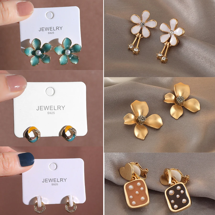 Korea White Enamel Flower Clip on Earrings Non Pierced for Women 2020 New Cute Sweet Irregular Stud Earrings Trendy Jewelry Gift
Korea White Enamel Flower Clip on Earrings Non Pierced for Women 2020 New Cute Sweet Irregular Stud Earrings Trendy Jewelry Gift