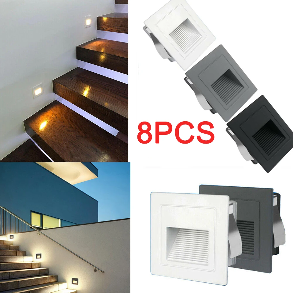 8xLED Wall Light IP65 3W Stair Lights Recessed Wall Lamp For Step Kitchen Foyer Living Room Indoor Outdoor Staircase Step Light
8xLED Wall Light IP65 3W Stair Lights Recessed Wall Lamp For Step Kitchen Foyer Living Room Indoor Outdoor Staircase Step Light
