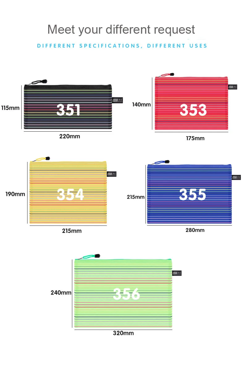 Sharkbang 5pcs/Lot Rainbow Transparent A4-A5-B6 File Folder Pencil Document Organizer Storage Bag Waterproof bag Stationery
Sharkbang 5pcs/Lot Rainbow Transparent A4-A5-B6 File Folder Pencil Document Organizer Storage Bag Waterproof bag Stationery