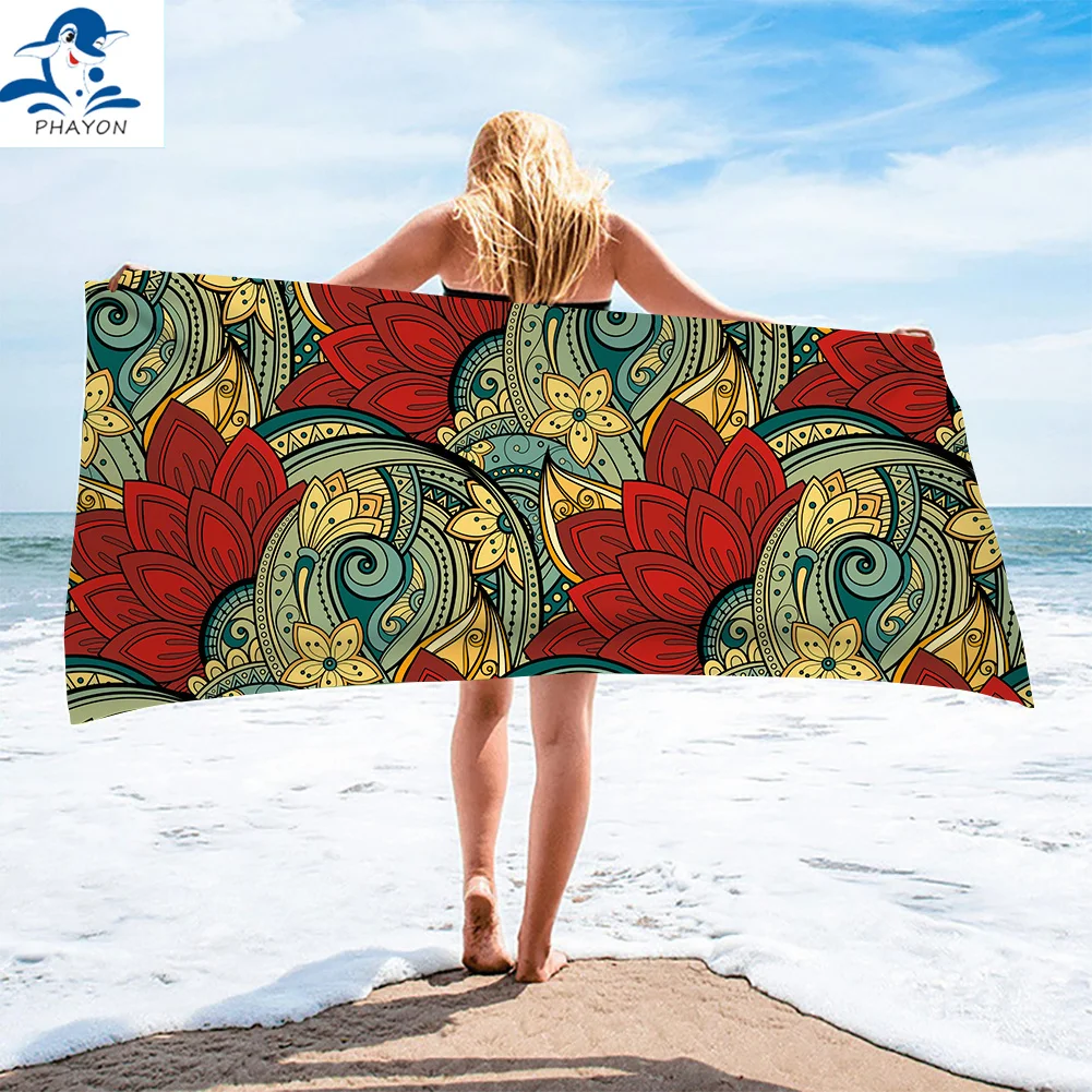 PHAYON Ethnic Tribal Pattern Print Microfiber Beach Towel for Adults 75*150cm Soft Water Absorbing Bath Towel Surf Robe Blanket 
PHAYON Ethnic Tribal Pattern Print Microfiber Beach Towel for Adults 75*150cm Soft Water Absorbing Bath Towel Surf Robe Blanket