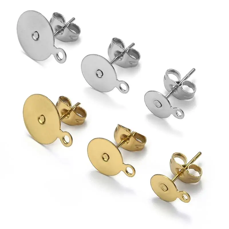 20pcs/Lot 6/8/10mm Stainless Steel Earring Studs Base Blank Pins With Earring Plug Findings Ear Back For DIY Jewelry Making
20pcs/Lot 6/8/10mm Stainless Steel Earring Studs Base Blank Pins With Earring Plug Findings Ear Back For DIY Jewelry Making