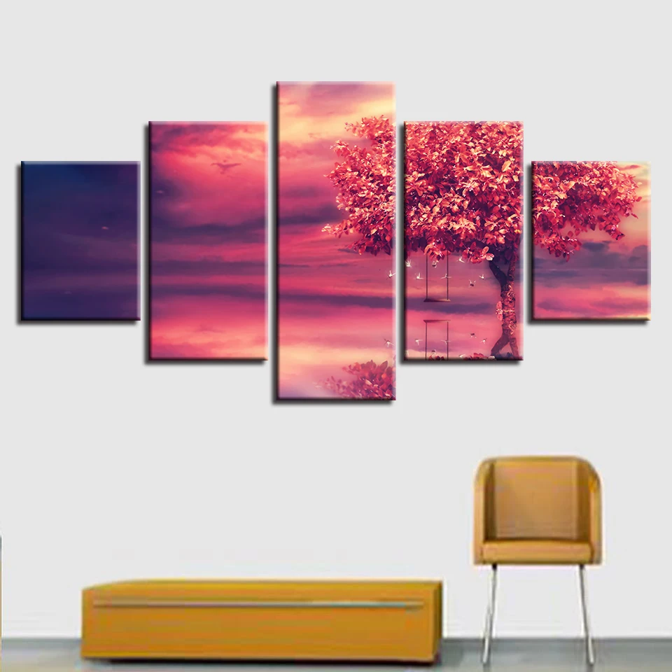 Modular Canvas HD Prints Posters Home Decor Wall Art Pictures 5 Pieces Red Clou & Tree Art Scenery Landscape Paintings No Frame
Modular Canvas HD Prints Posters Home Decor Wall Art Pictures 5 Pieces Red Clou & Tree Art Scenery Landscape Paintings No Frame