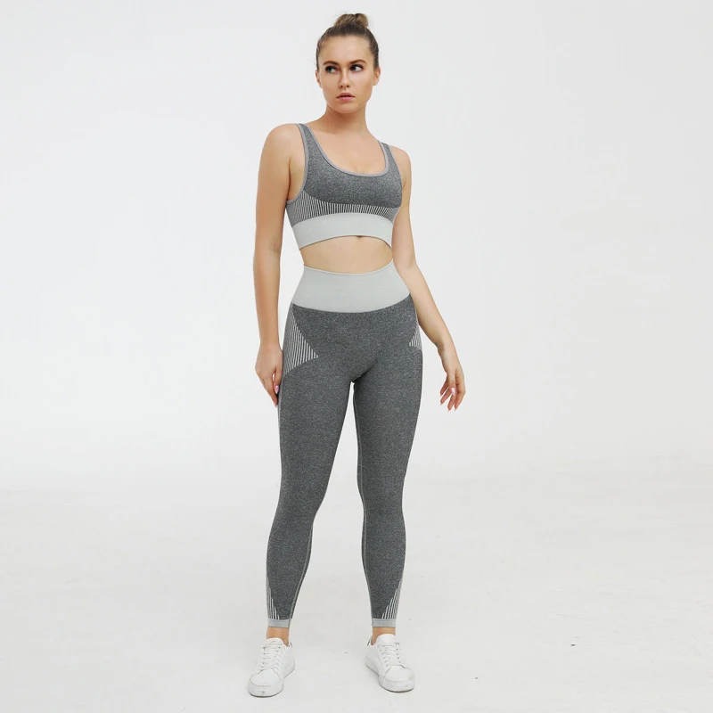 Yoga Sports Suits Bra Set For Women 2020 Summer Clothing Two Pieces Gray Knitted Seamless Fitness Hips Up Yoga Pants Sports Suit
Yoga Sports Suits Bra Set For Women 2020 Summer Clothing Two Pieces Gray Knitted Seamless Fitness Hips Up Yoga Pants Sports Suit